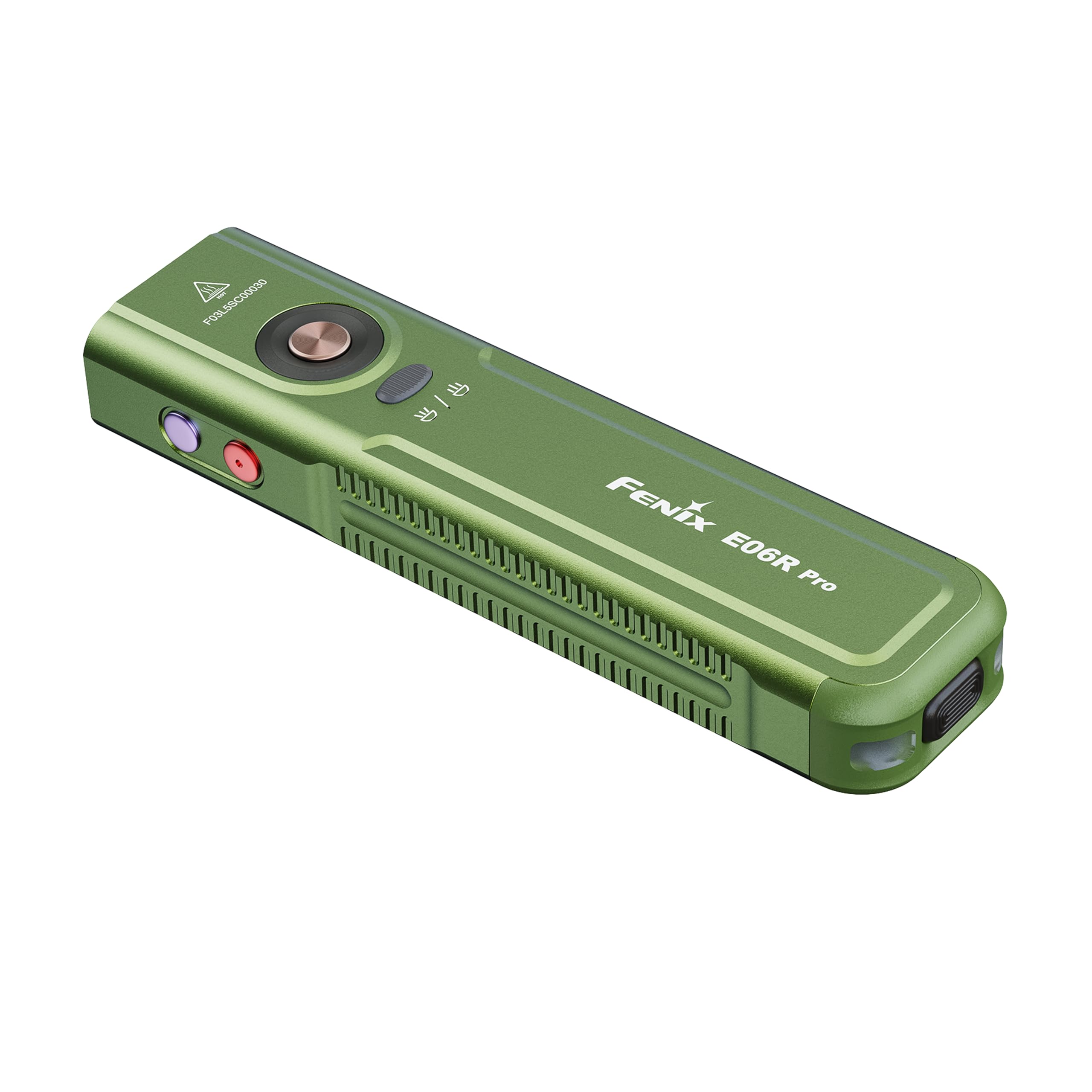 Fenix E06R Pro Green Recargable EDC | 1600 lúmenes | 160 m | 111 horas máx. | Haz doble puntero UV de 365 nm + puntero rojo, anillo de luz multicolor | IP66