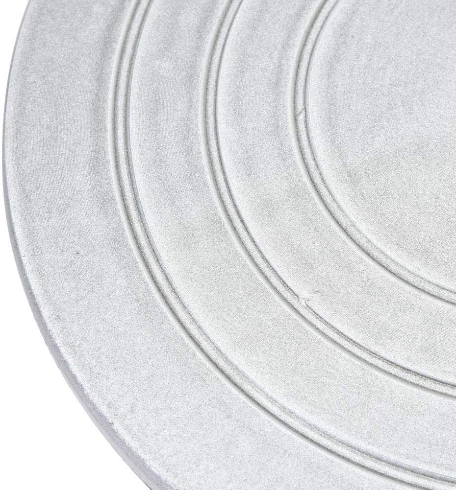 Non Slip Manual Rotation Base for Clay Design - 12 Inch Round Sculpting Wheel and Turntable - Heavy Duty Silver Finish Model Making Platform - with 50kg Load Capacity - for