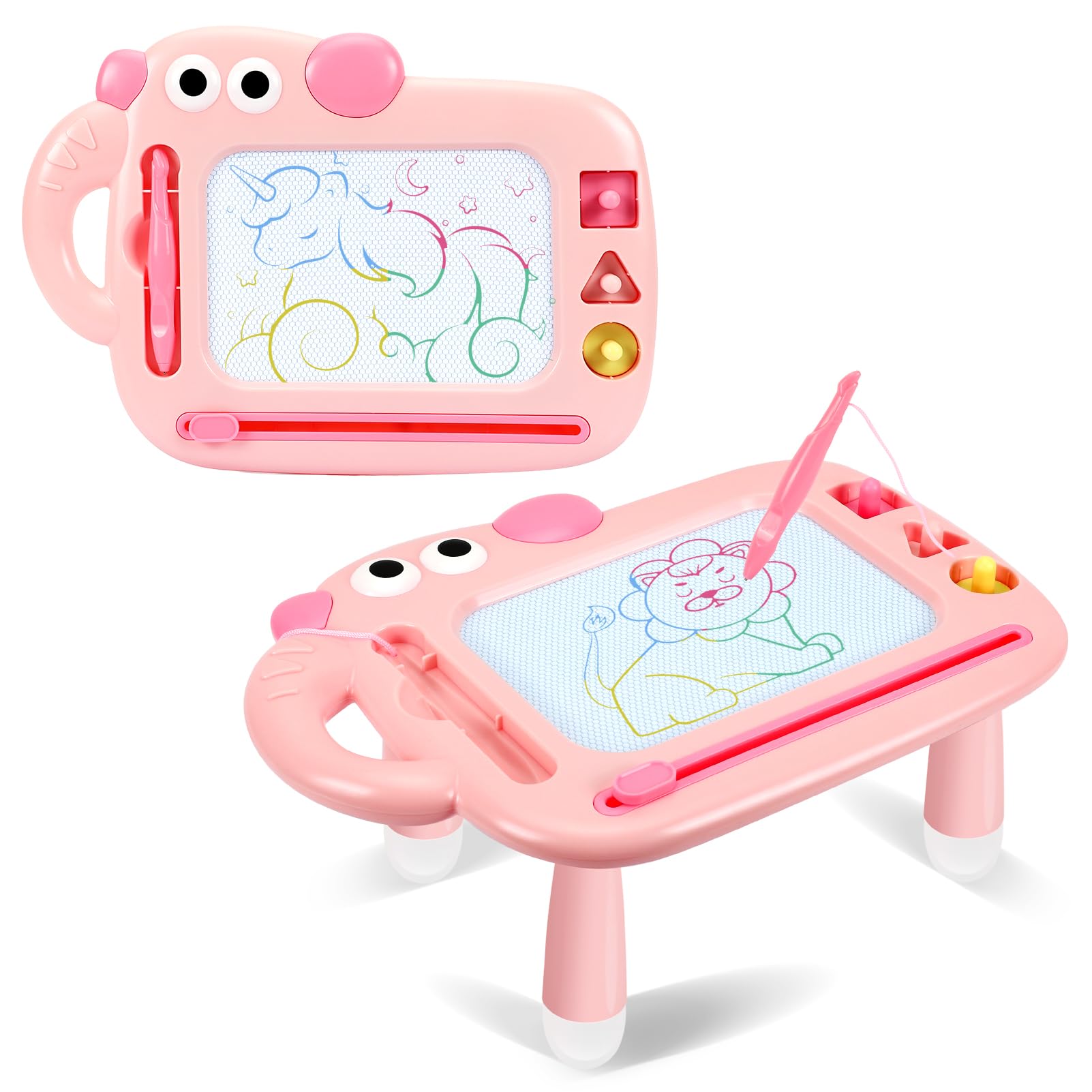 ANDAST Tableau d'écriture magnétique pour les tout-petits de 1 à 3 ans, matériau ABS, multicolore, adapté aux enfants, différentes couleurs