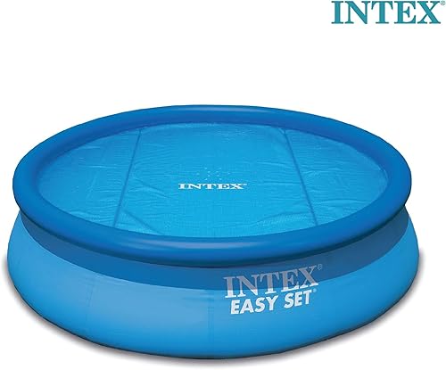 Vista 6 de Cubierta solar Intex de 18 pies de diámetro, para piscinas, fácil de instalar y enmarcar, Azul