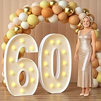 Vista 35 de imprsv Letras iluminadas de marquesina, letras de mosaico de 4 pies con luz para decoración de fiesta de graduación de baby shower, grande B