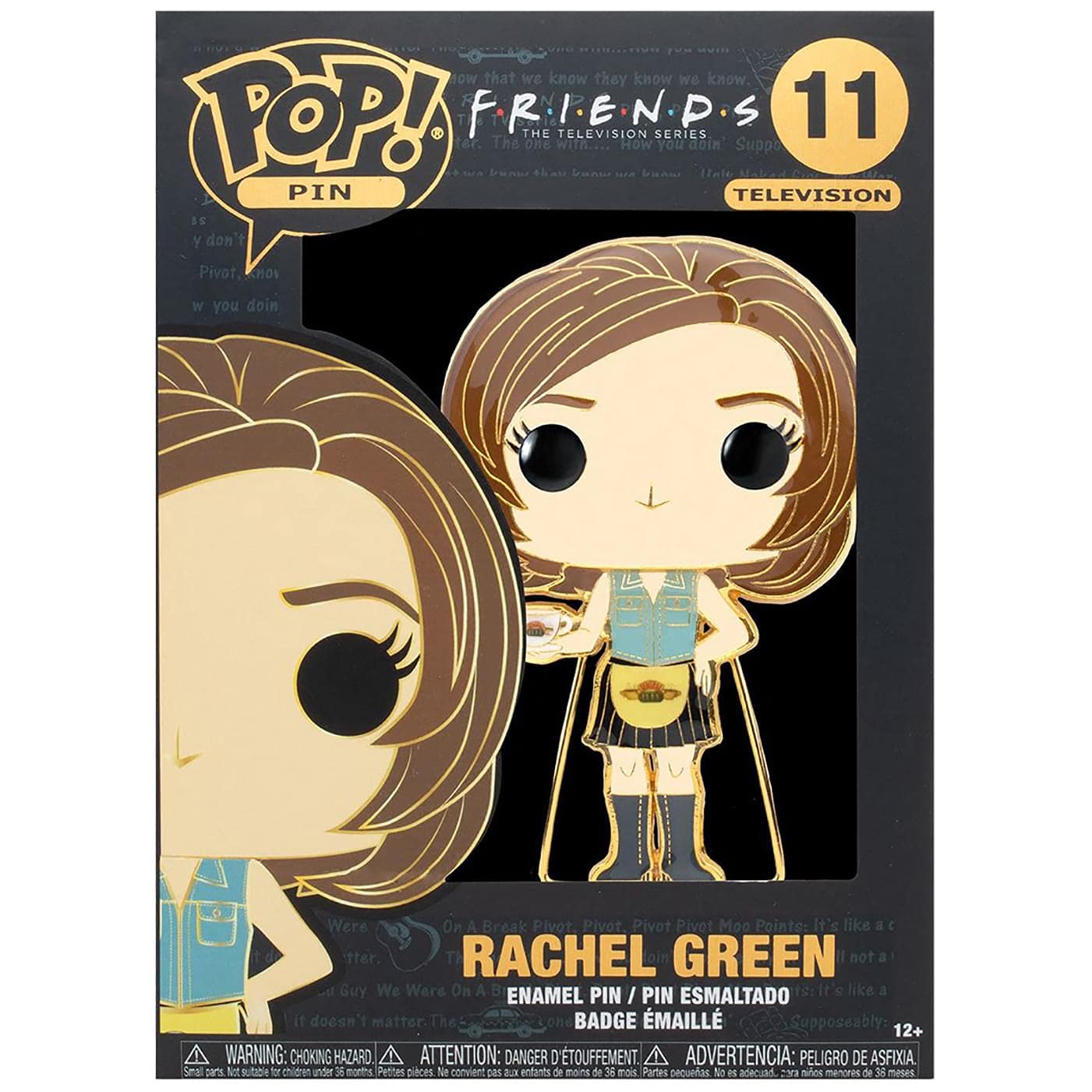 Loungefly Funko POP! Emaliowane przypinki: Przyjaciele - Rachel Green - Urocza broszka kolekcjonerska - na plecaki i torby - Pomysł na prezent - Oficjalny towar - Fani TV