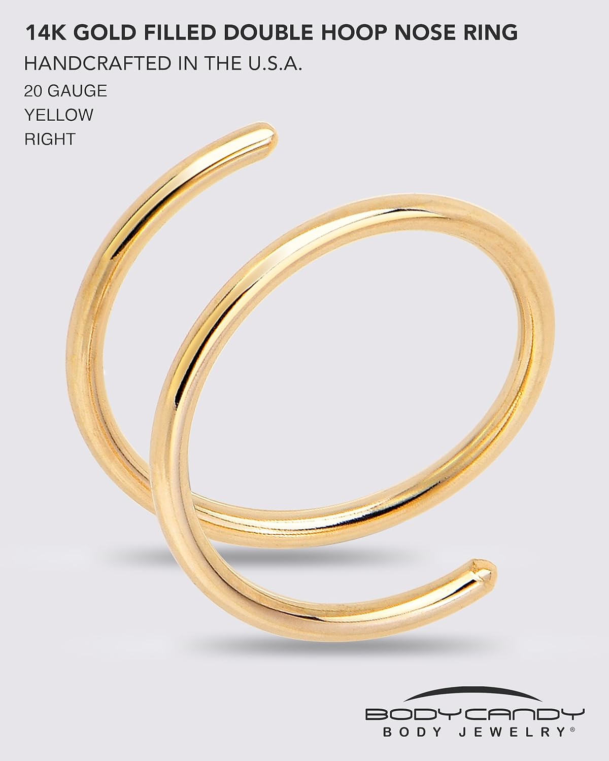 Double Nose 14k Nose Jewelry 26 Gauge Nose Ring 14k Double Stack