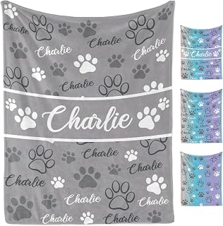Custom Dog Blanket with Memorial Photos Personalized Pet Name Blanket, Customized Puppy Cat Picture Throw in Loving Memory