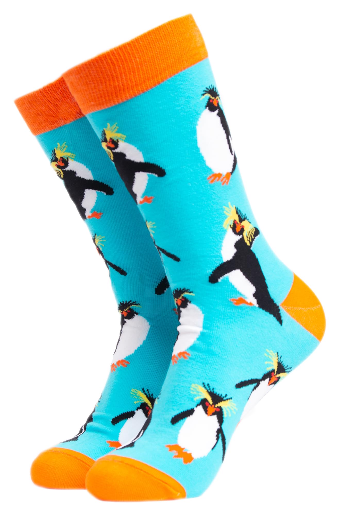 Soctopus Women's Rock Hopper (Aqua) 1 Pair Unisex Bird Pattern Novelty Socks Casual Cute Funny Cotton Crew Socks (4-8, )