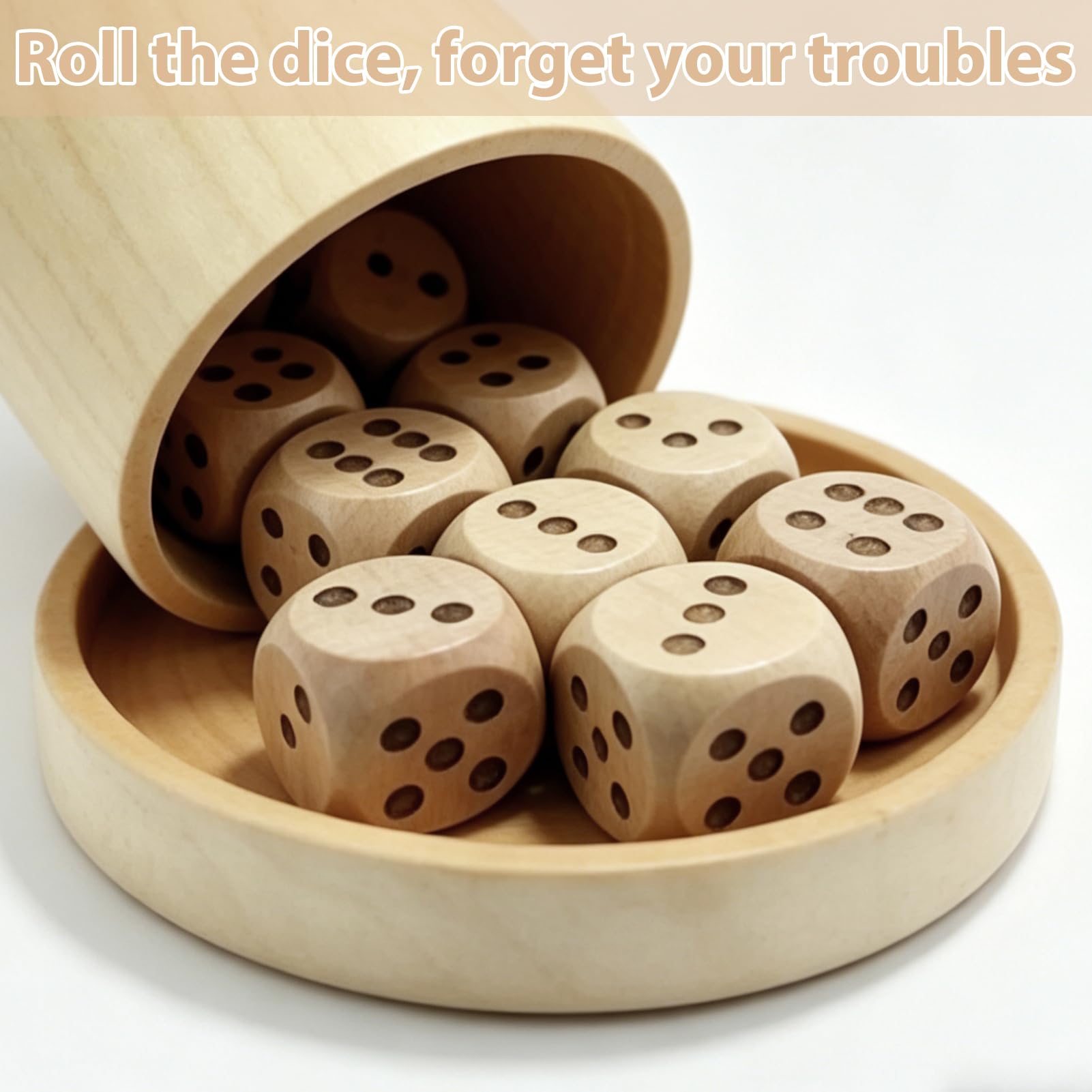 Lot De 5 Grands Dés En Bois Massif – 30 Mm – Polyvalents : Jeux, DIY, Décoration Rustique Et Éducatif