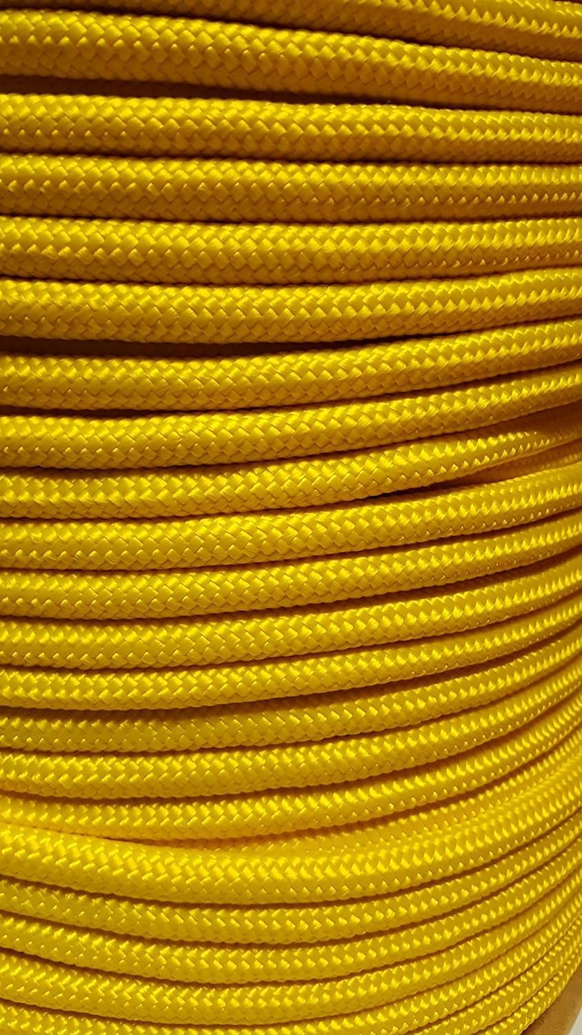 3mm POLYPROPYLENE ROPE BRAIDED POLY CORD STRONG STRING BOATING CAMPING SAILING YACHT (Length: 10m, Yellow)