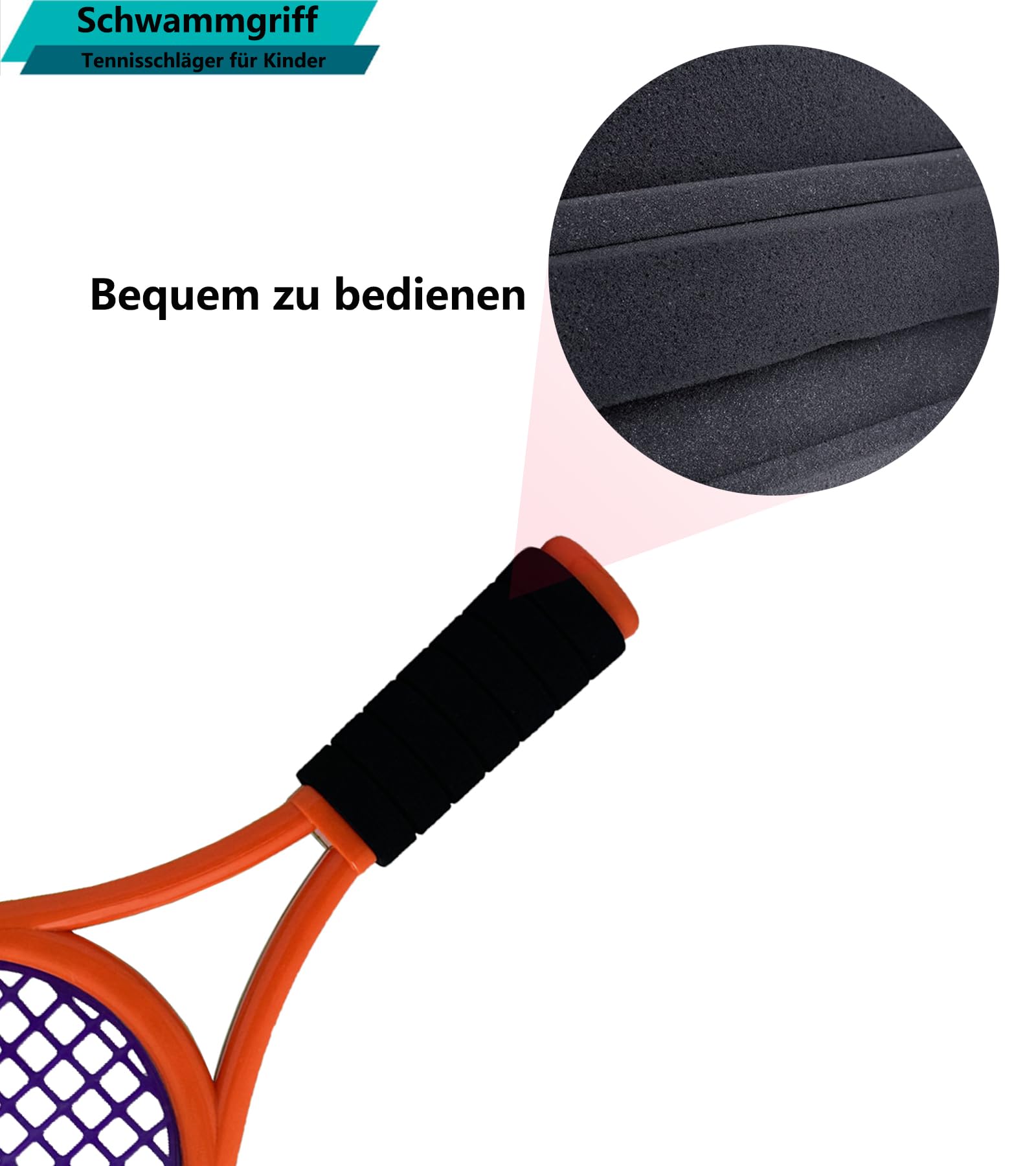 Kinder Tennisschläger mit Tragetasche,4 weiche Trainingsbälle und 6 Badminton Birdies,Tennisschläger Geschenkset für Kinder Outdoor Indoor Sport