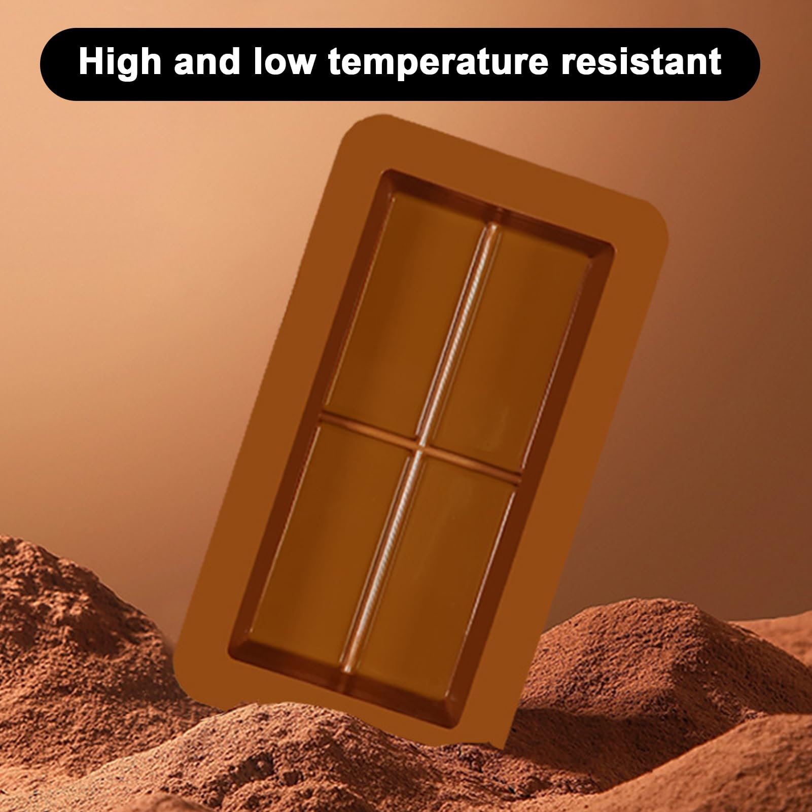 Cioccolato In Silicone Resistenti Al Calore Antiaderenti Facile Sformatura | Forma Per Barrette Di Caramelle per Cottura al Forno e Preparazione Caramelle, Dolci Festivi, Casa, 2 Pezzi da