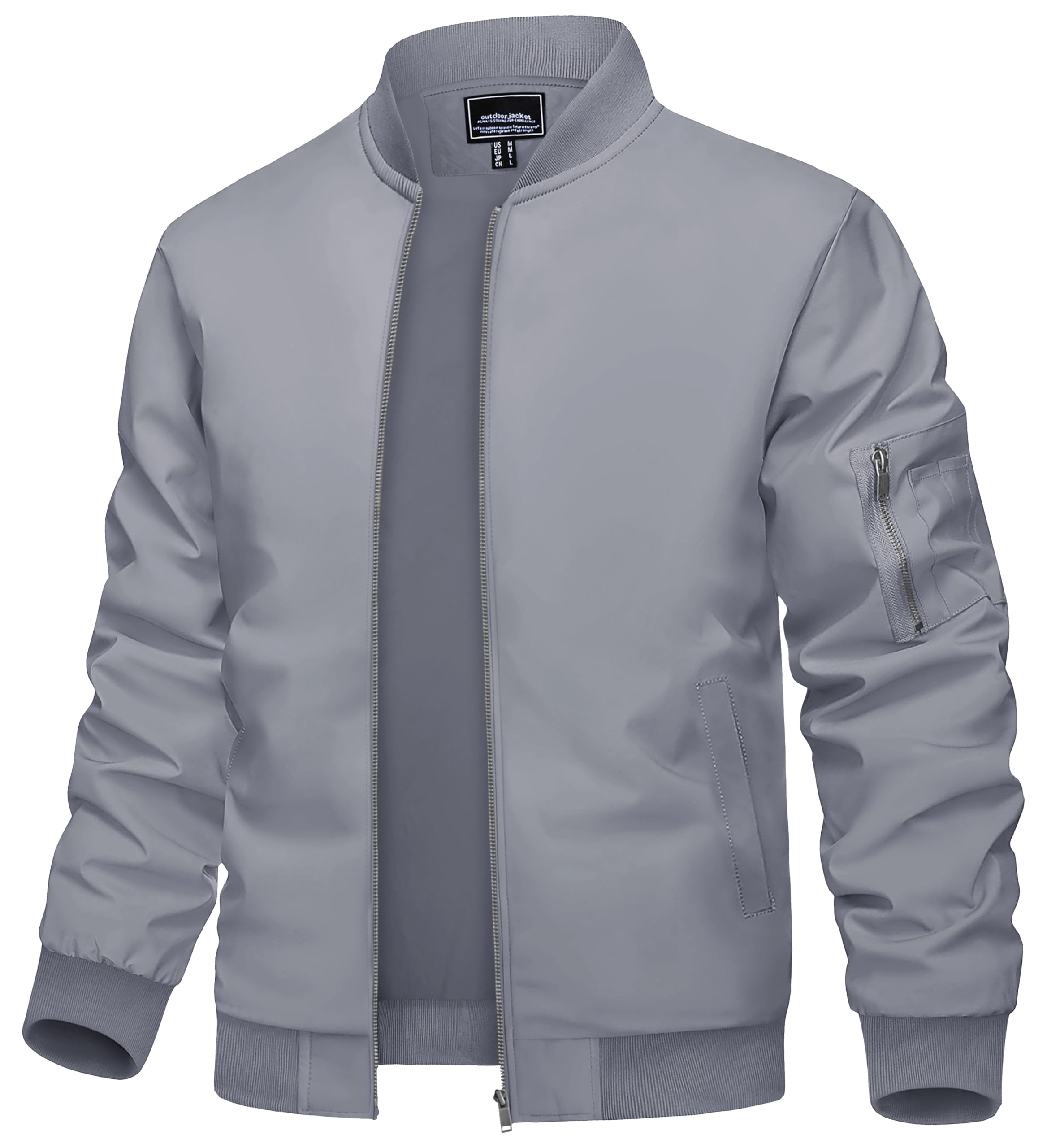 TACVASEN Men's Jacket-Lightweight Casual Spring Fall Thin Bomber Zip Pockets Coat Outwear