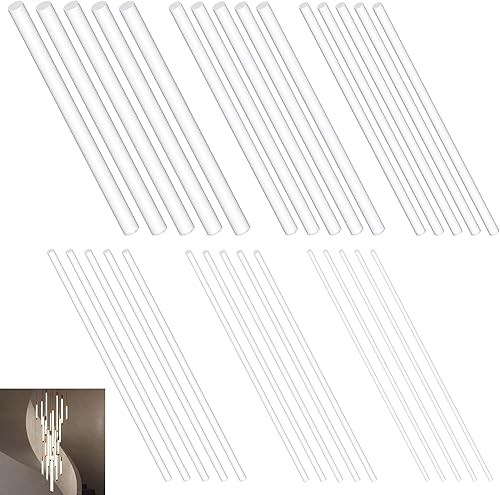 Wokape 30 Stück 30,5 cm Acryl-Stäbe-Set, 6 Größen, klare Acryl-Dübelstangen, Kun
