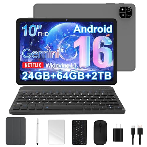 Android 16 10-Inch Tablet with Keyboard 24GB RAM