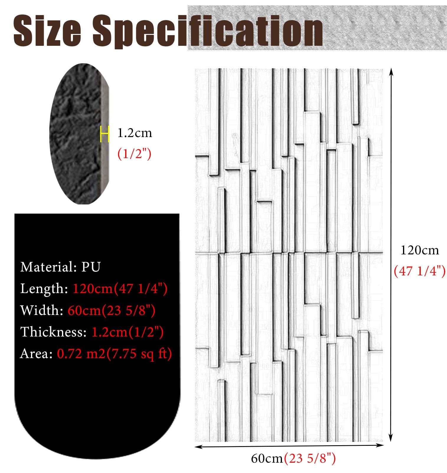 Panele Ścienne 12 Mm Grubości Panele Ścienne z Efektem Cegły, Zestaw 4 Sztuk, 1,2 X 0,6 M Arkusze Paneli Ściennych, Dekoracyjna Tapeta Fornirowana, Panele Tła 3D DIY(White)