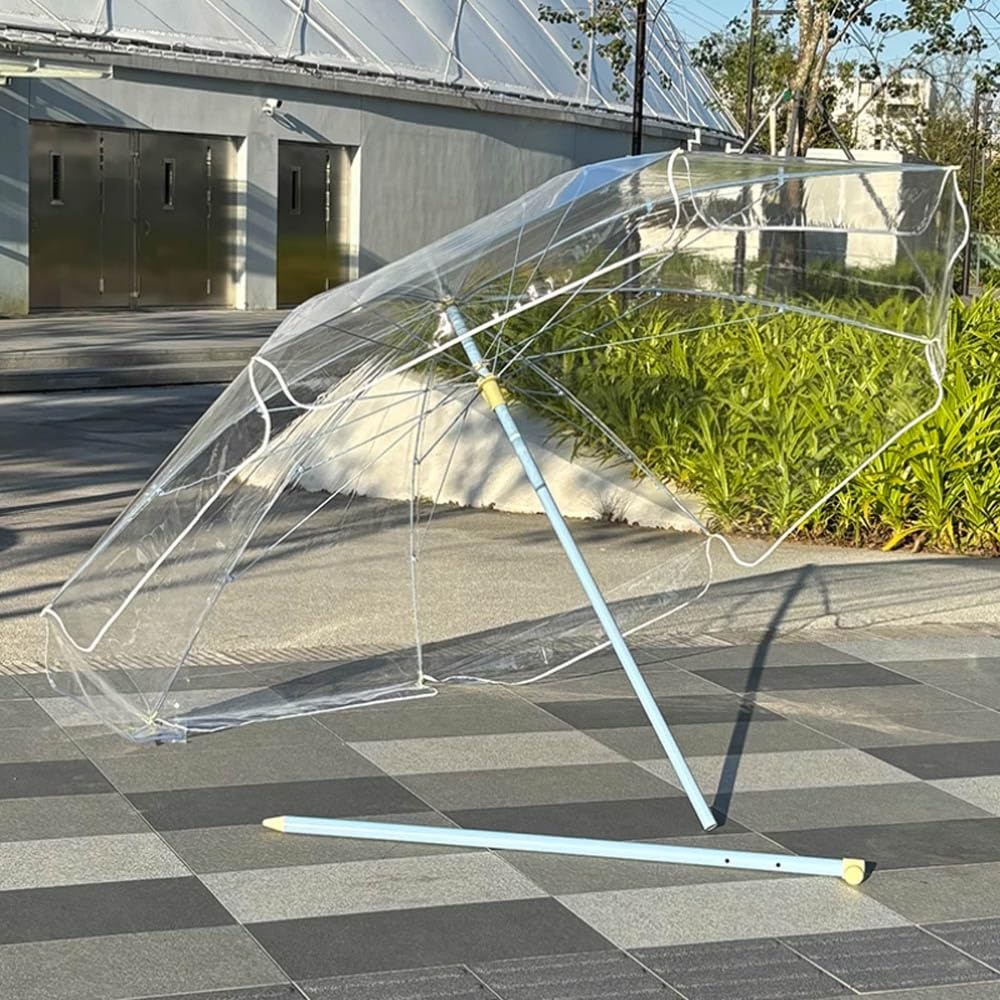 Klar Terrassenschirm 240cm Marktschirm Tischschirm Höhenverstellbar Outdoor Transparenter Regenschirm Für Patio Garden Market