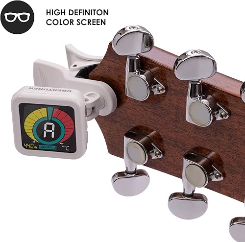 Miniatura 7 de KLIQ UberTuner, afinador profesional de clip para guitarra, bajo, ukelele, violín, mandolina, banjo y todos los instrumentos, afinación cromática