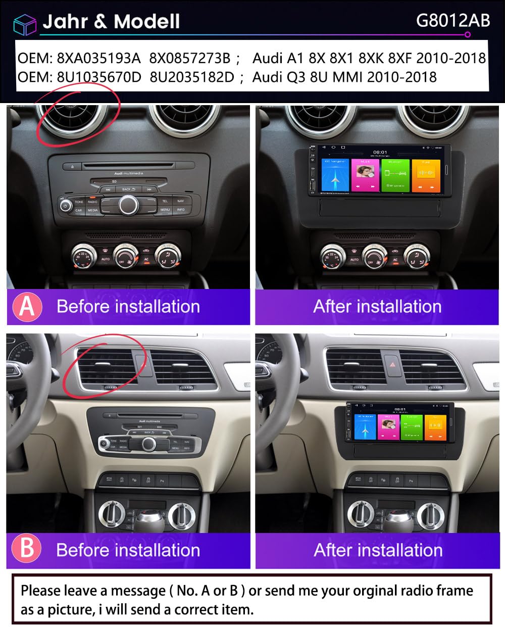 7'' AHD Multimedia GPS nawigacja satelitarna nawigacja nawigator Canbus RDS/FM DIN SWC odtwarzacz stereo CarPlay Android radio samochodowe + kamera cofania system parkowania kompatybilny z Audi Q3 A1