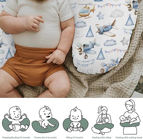 Miniatura 6 de Fundas de almohada de lactancia para niños y niñas, diseño retro, estrellas, nubes, cielo, para lactancia, almohadas suaves y elásticas extraíbles