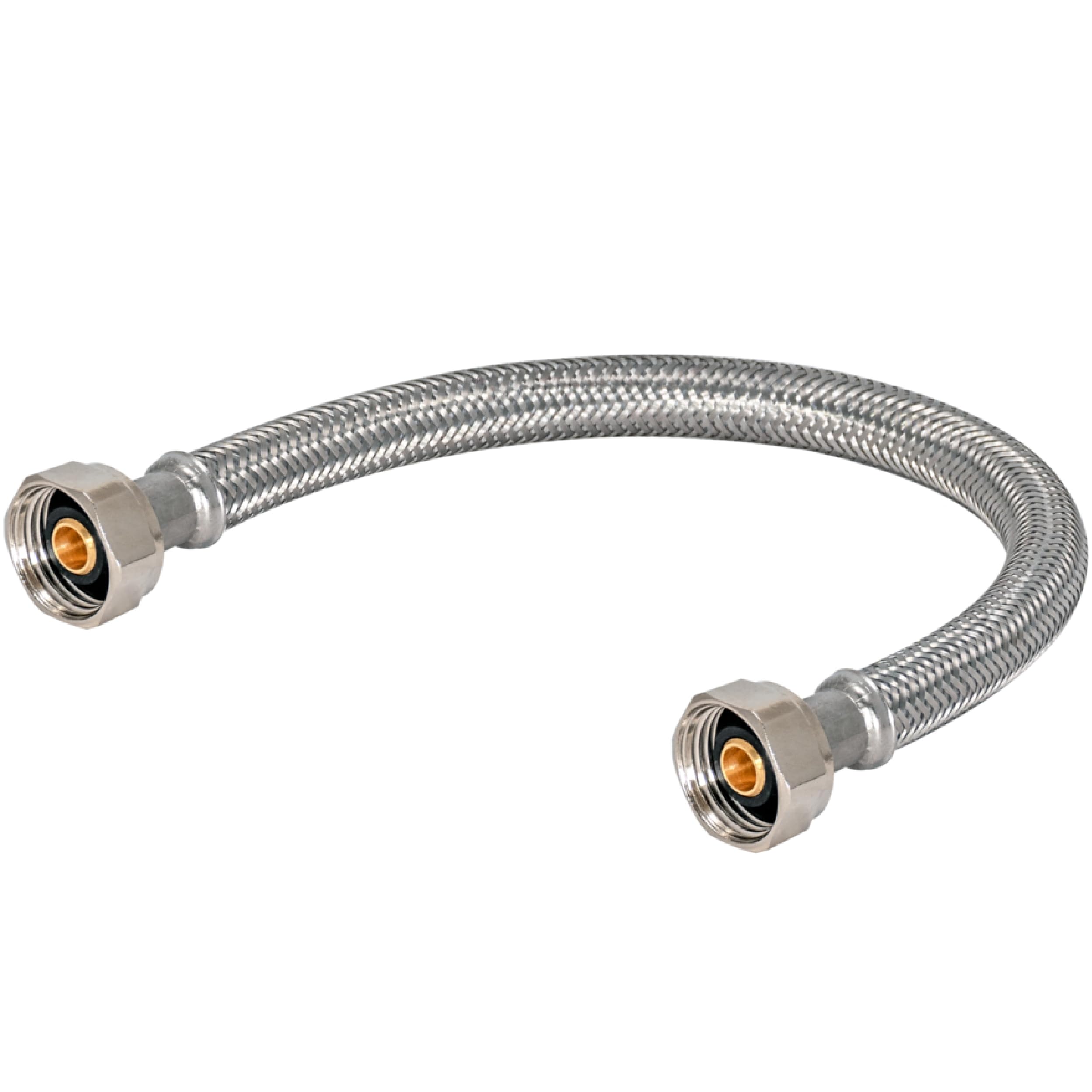 Eastman 30 Inch Steel-Flex Faucet Connector, Braided Stainless Steel Supply Line with 1/2 In. FIP Ends, 48019