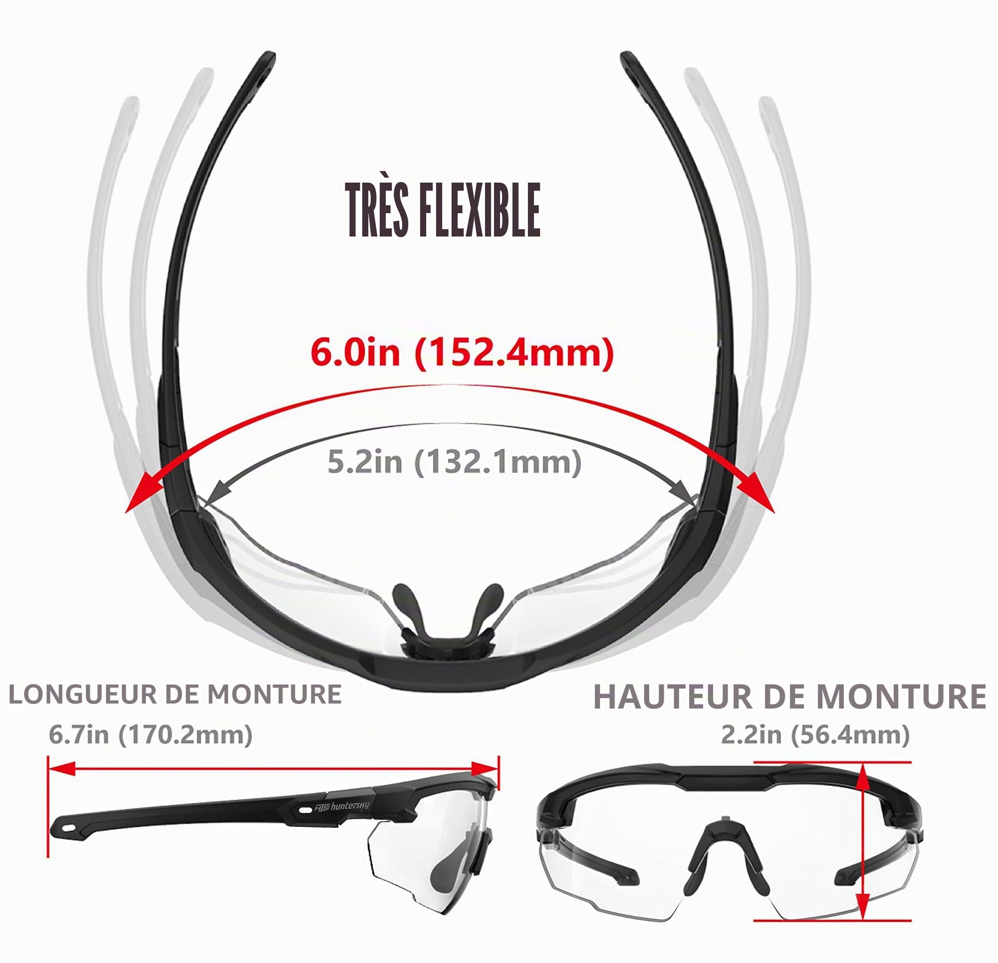 HTS HUNTERSKY Lunettes de tir tactiques balistiques avec protection contre les impacts, anti-buée, de qualité militaire, adaptées au tir airsoft et en stand de tir