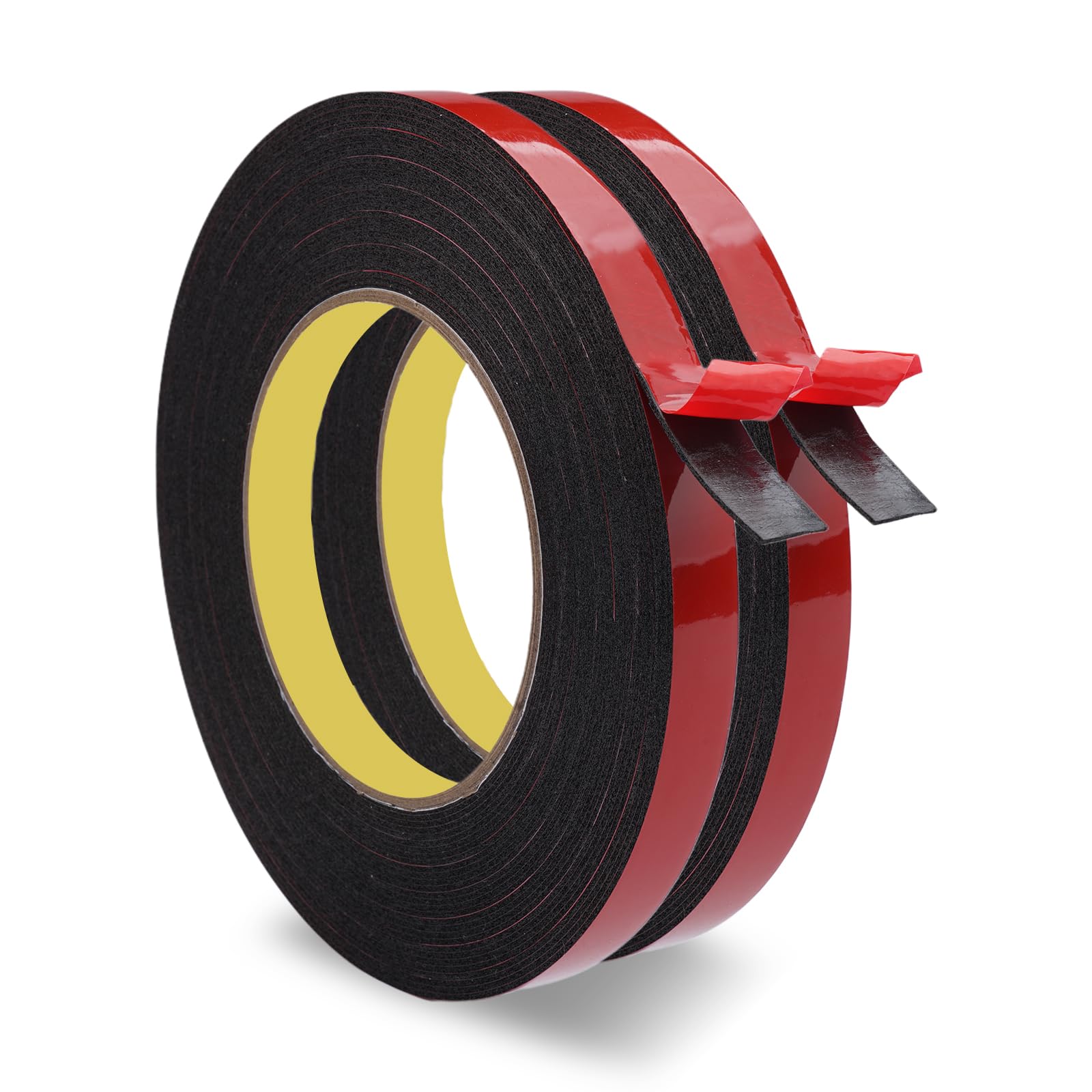2 Rotoli Scotch Biadesivo Extra Forte,12mm×10m Nastro Biadesivo Forte Impermeabile,3M Biadesivo Extra Forte, Resistente alle Alte Temperature,per Decorazioni, Auto, Riparazioni, Fissaggi (nero)