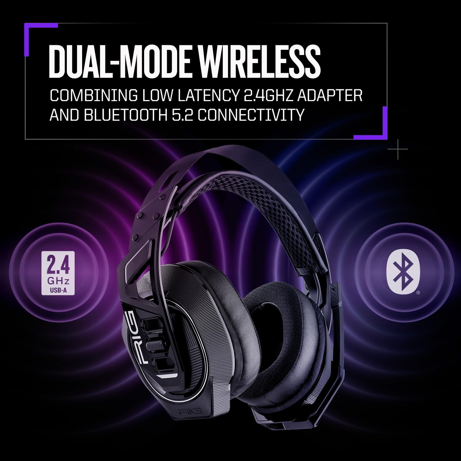 RIG 900 MAX Cuffie da gioco wireless Bluetooth per Xbox, Playstation, Nintendo Switch e PC; base di ricarica; fino a 60 ore di durata della batteria; Dolby Atmos Audio 3D, 10-1647-01
