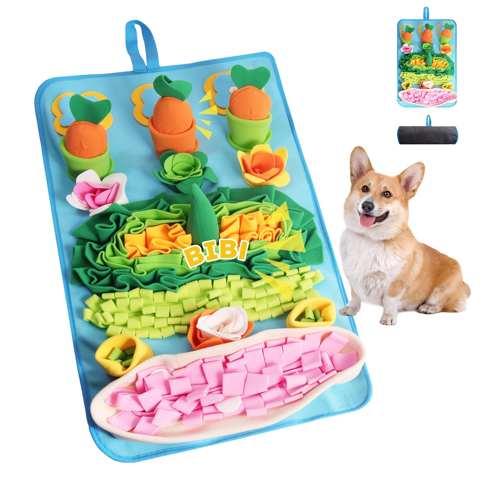 Alfombra Olfativa para Perros Grande 80 x 45 cm, Juego nteractivo de Estimulación Mental para Perros Almohadilla Olfatear Antideslizante y Lavable