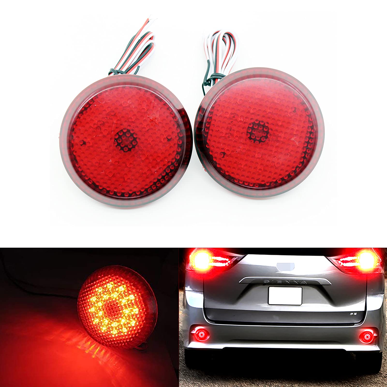 us toyota シエナ ブレーキランプ レッドレンズ Amazon.com: Xinctai LED Rear Bumper Reflector Light Compatible