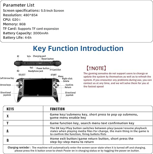 Miniatura 9 de X9 - Consola de juegos de mano retro con pantalla HD de 5.5 pulgadas, más de 15000 juegos 9 emulador de consola de juegos retro, emulador de mano
