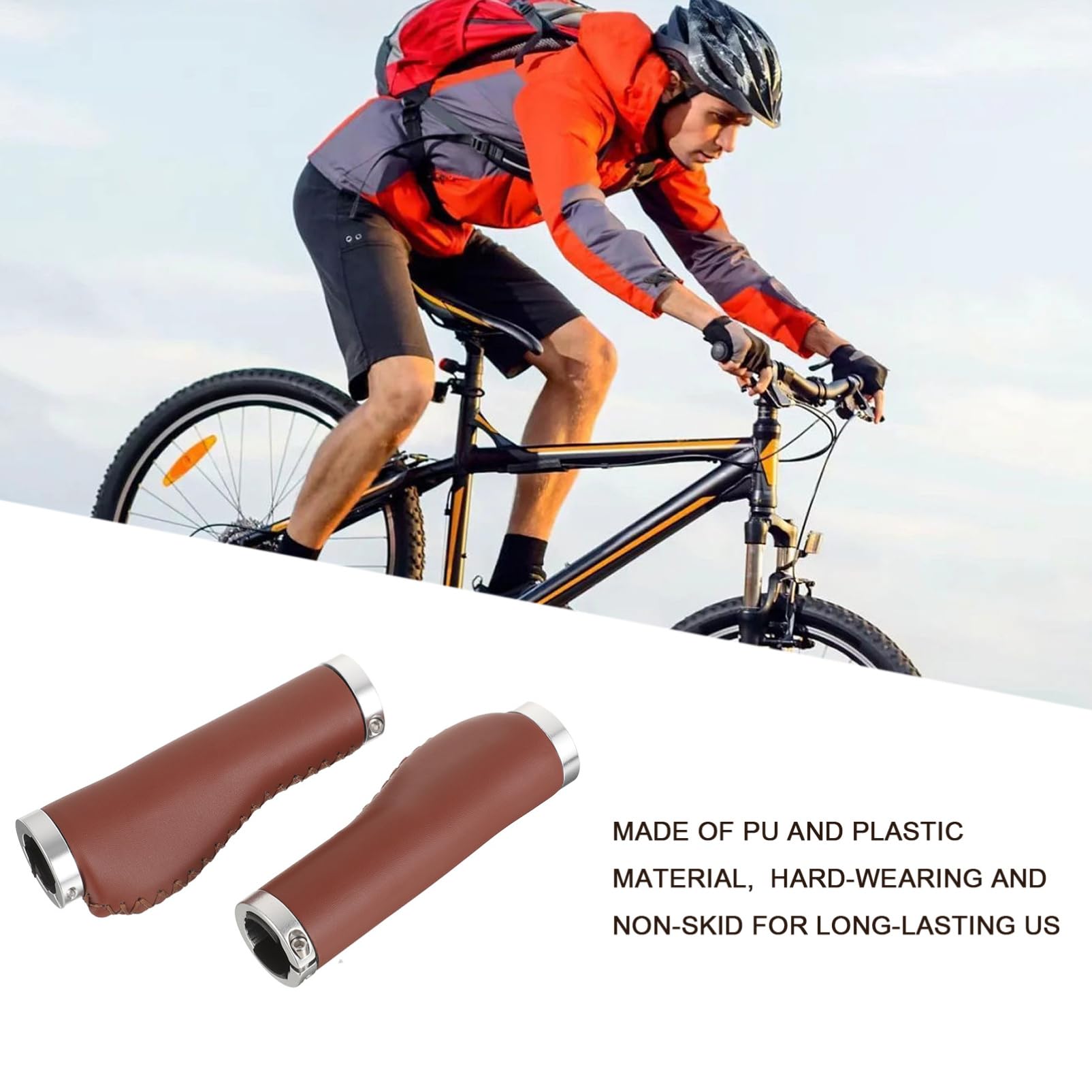 INOOMP 4pièces Poignées Antidérapantes PU pour Vélos De Guidon Élastique Et Confortable Accessoire pour Cyclisme Et Ville