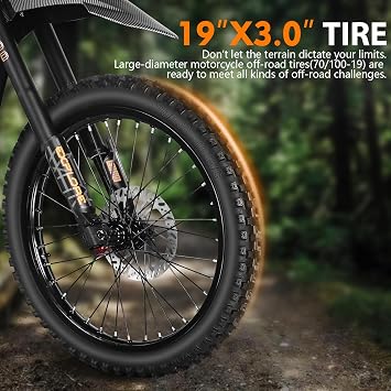 4700W Electric Off-Road E-Bike for Adults & Teens, 60V 32Ah Detachable Battery, 110 Miles Range, 50MPH, 19 Non-Slip Tires, Dual Suspension, NFC Anti-Theft, Hydraulic Brakes