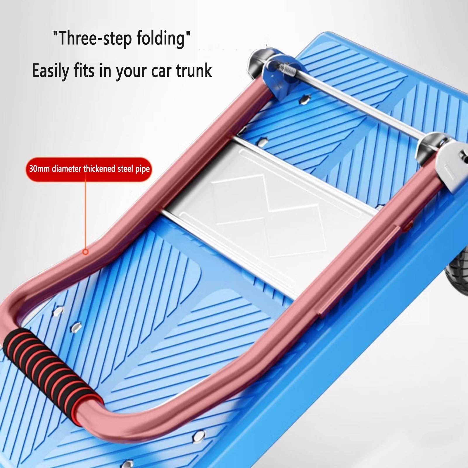 Carro de Plataforma Resistente,Equipado con Ruedas giratorias de Freno y manijas,Carro de Mano Plegable de Plataforma Plana de plástico,Adecuado for supermercados y garajes