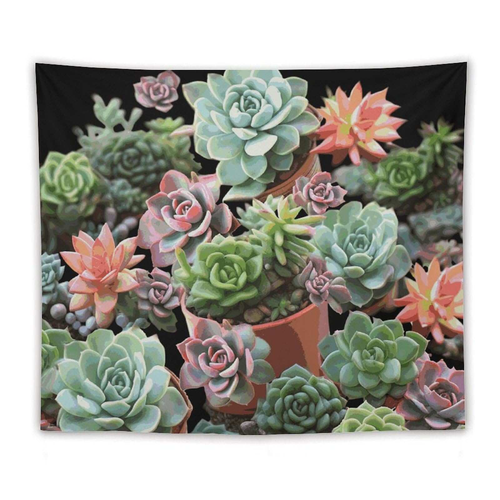 Tapiz para colgar en la pared estampado de suculentas para decoración del hogar de 60x50 8