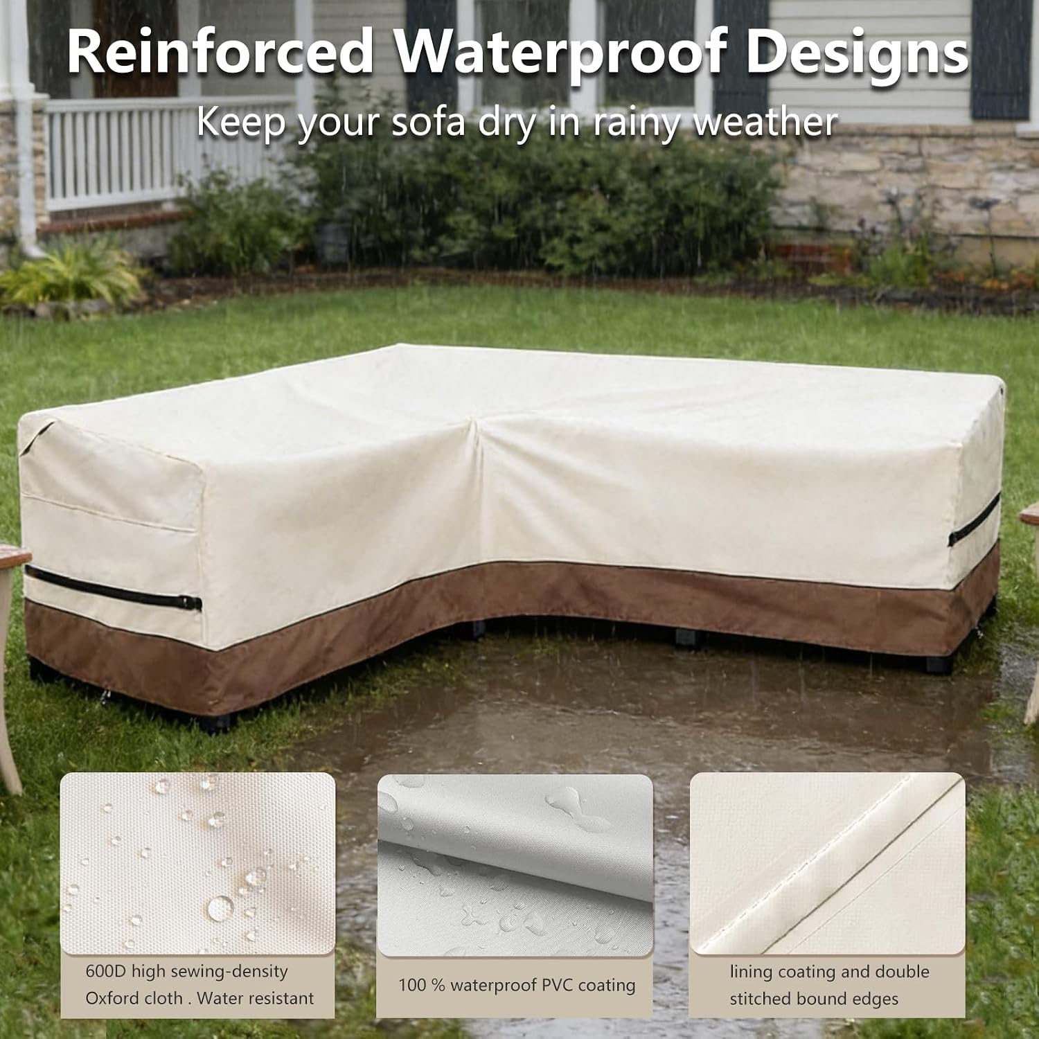 Outdoor Swivel Lounge Chair Cover 2 Pack and L Shaped Patio Furniture Covers