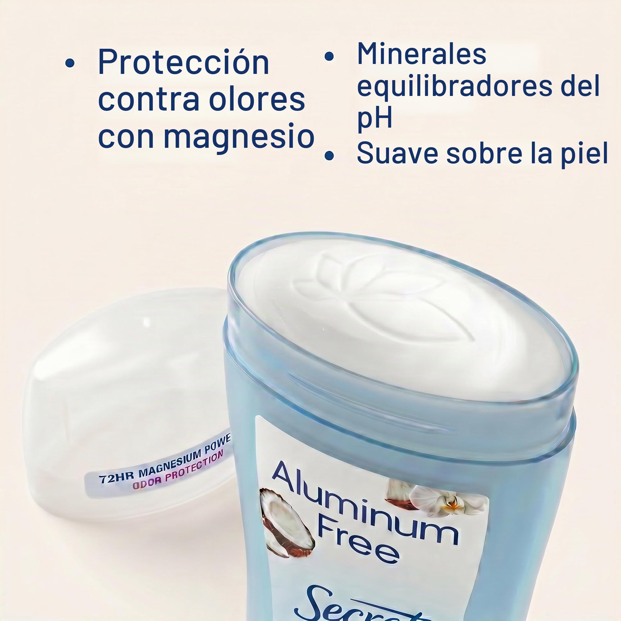 Secret Aluminum Free - Desodorante de coco para mujer, 60 g