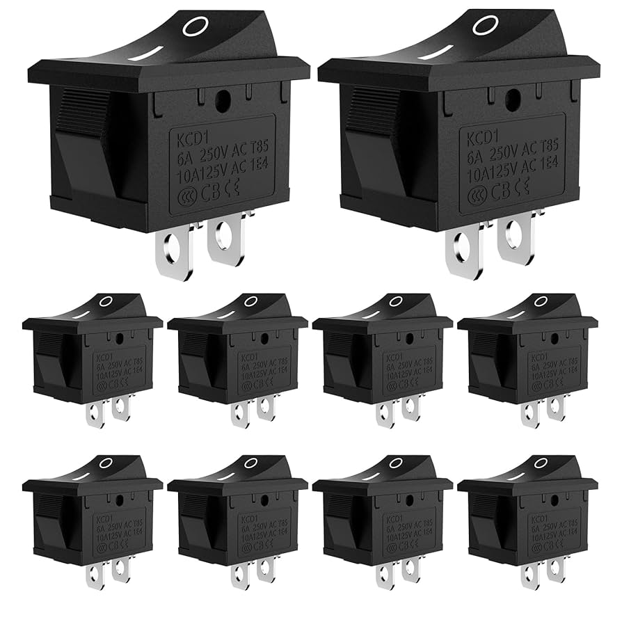 keiko i to　2点 10PCS On/Off Boat Rocker Switch - 2 Pin 2 Position Snap SPST