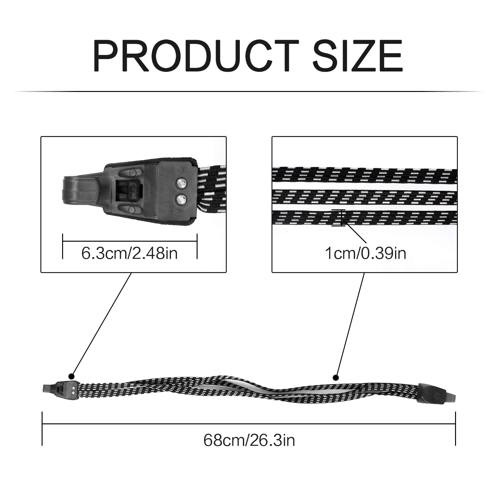 Corde Elastiche Con Ganci - 2 Pezzi Da 68cm Per Bici, Moto E Bagagli