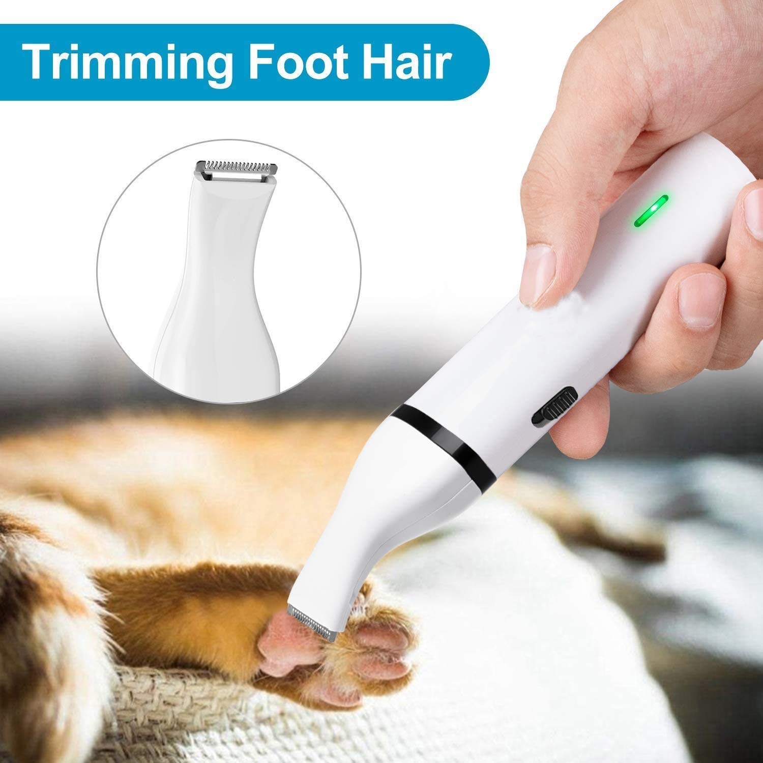 Trimmers de clavo para perros, kit de suministros para perros, cortadoras de cabello de perro, función 2 en 1 Función recargable recortadora de clavos para mascotas Patas indoloras, aseo y su