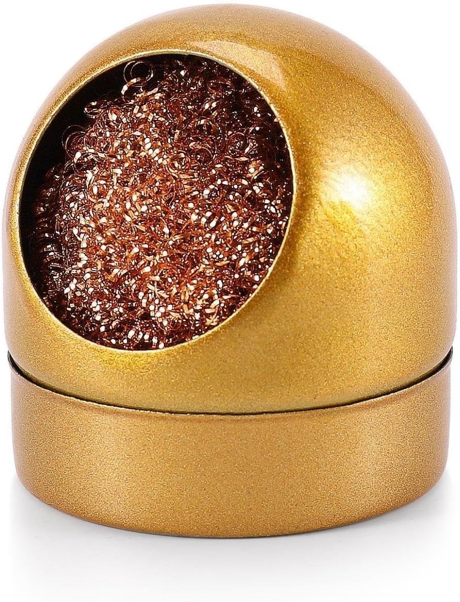 Solder Cleaner with Brass Wool Soldering Wire Sponge and Gold, Dome-Shaped, Non-Slip Solder Sponge Tray Housing, Soldering Iron Tip Cleaner, No Water Needed-image-29
