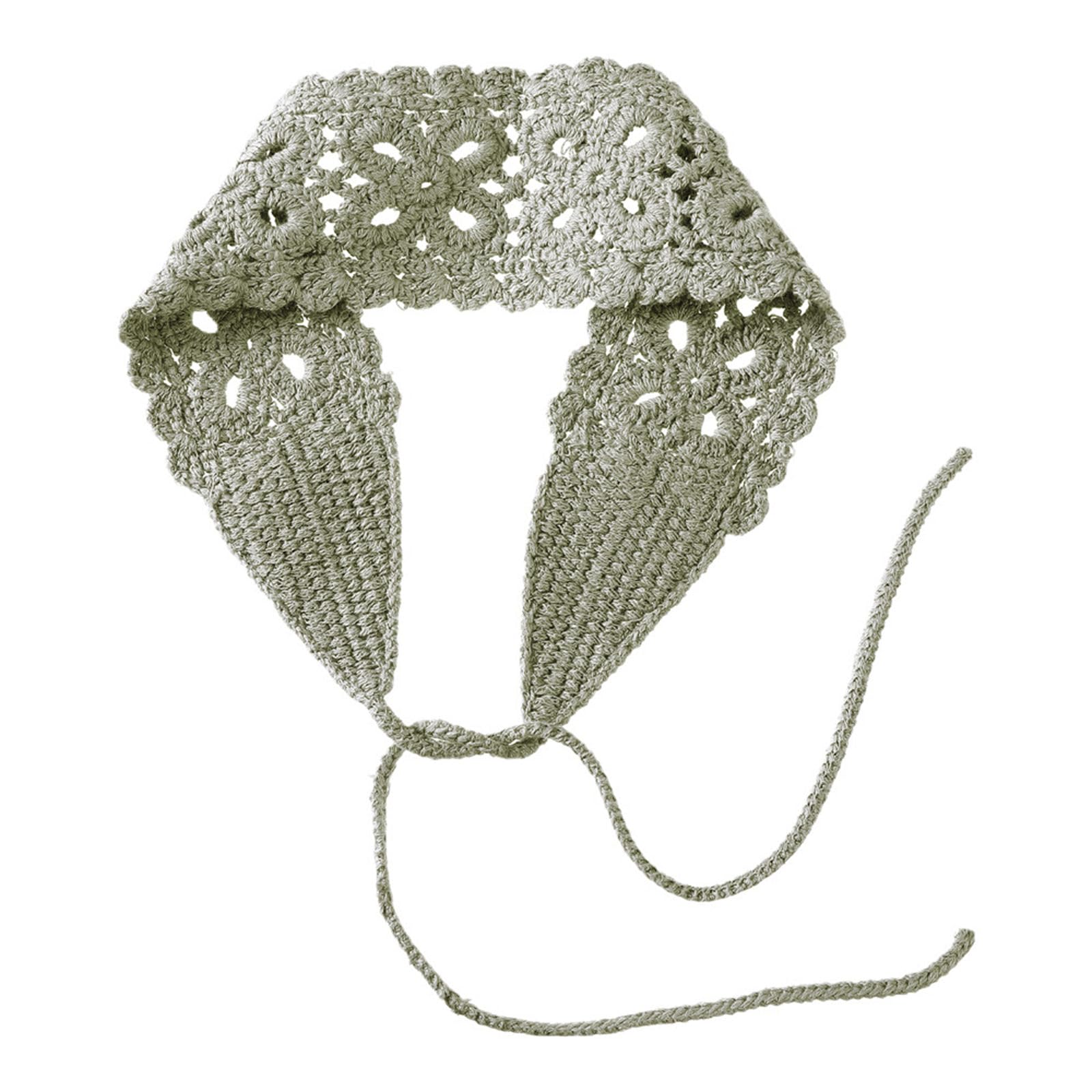 MICFENY Stretchable Knitted Hairband Headwear With Floral Cutout Hollow Knitted Comfortable Wear Multiple Colors