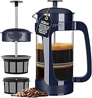 Vista 9 de ESPRO Cafetera de prensa francesa P3 – Microfiltro doble patentado para preparar sin arena, resistente al calor, prensa de café de vidrio