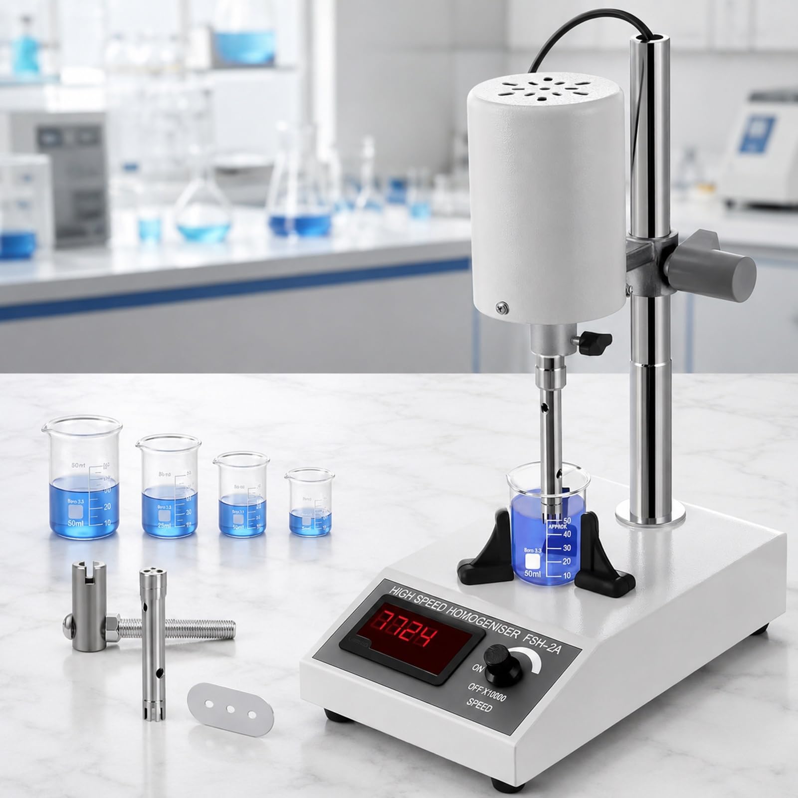 Mezclador Dispersor Homogeneizador De Alta Velocidad De Laboratorio, Máquina Emulsionante Ajustable De 8000-22000RPM Para 5-1000Ml, Herramienta De Emulsificación De Alto Cizallamiento