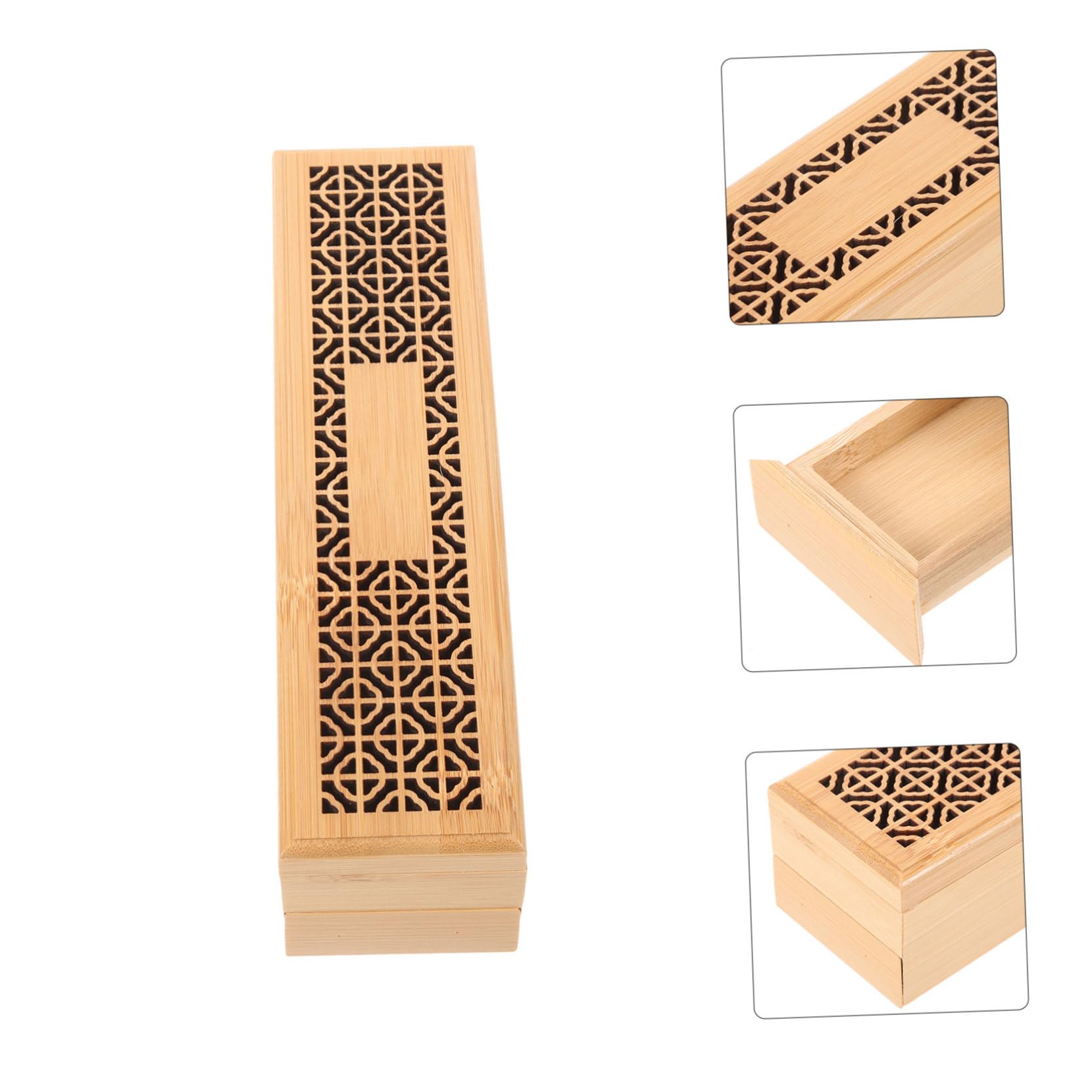 OUNONA 4 Stück Holz Weihrauch Box mit Hohlem Design Wiederverwendbarer Räucherstäbchen Halter für Meditation Yoga und Aromatherapie aus Stabilem für Zuhause und Büro