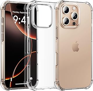 جراب حماية شفاف رفيع جدًا مرن مقاوم للخدش من البولي يوريثين المقاوم للحرارة والمطاط وجل السيليكون الناعم مضاد للصدمات لموبايل آيفون 16 برو 6.3 بوصة دلـع موبايلك