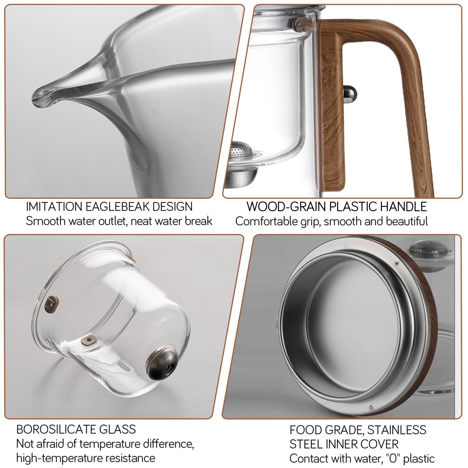 Enchant Tea Pot - 800 ml/27.1 oz Magic Witchcraft Enchanted Glass Teapot with Long Spout, Strainer, Wooden Handle, Magnetic Water Separation Design, for Loose Leaf, Flower & Herbal Teas: Enchanti Tea Pot - 600ml/20.3oz Witchcraft Magic Glass Teapot, Magnetic Water Separation Design, Borosilicate Infuser Pot with Strainer for Loose Leaf & Herbal Teas, Ideal for Tea Maker