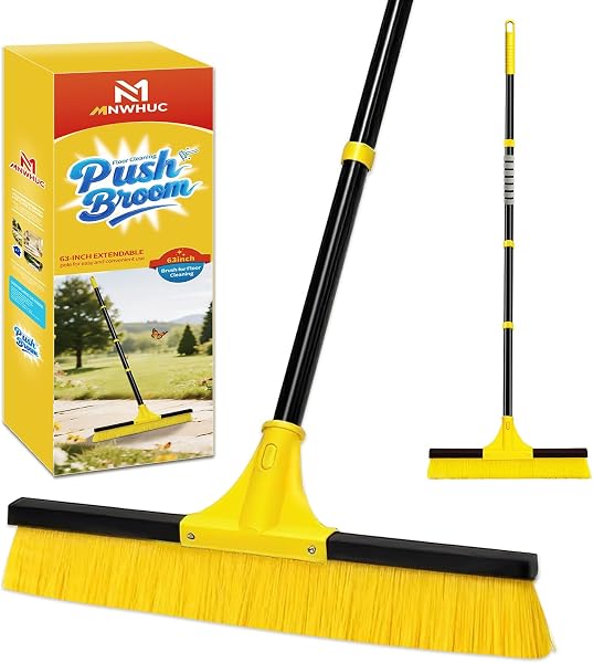 18 Inch Heavy Duty Push Broom Brush for Indoor and Outdoor Cleaning