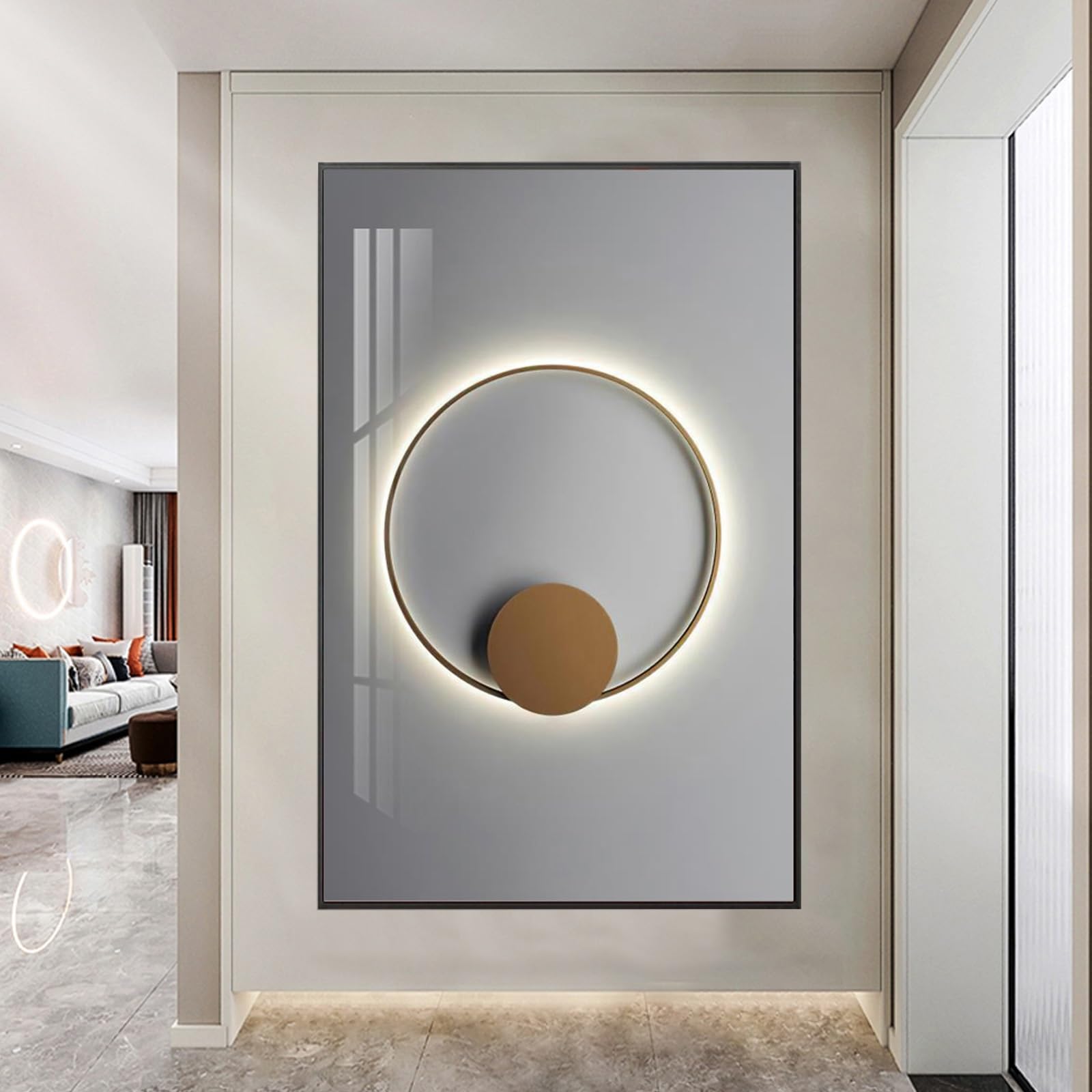 Decorative Breaker Box Cover,Hide Wall Mounted Electrical Panel Cover,Modern Geometric Art Wall Hanging Painting,Fuse Box Covers for Living Room and Office (Black K,40x60cm/15.7x23.6in)
