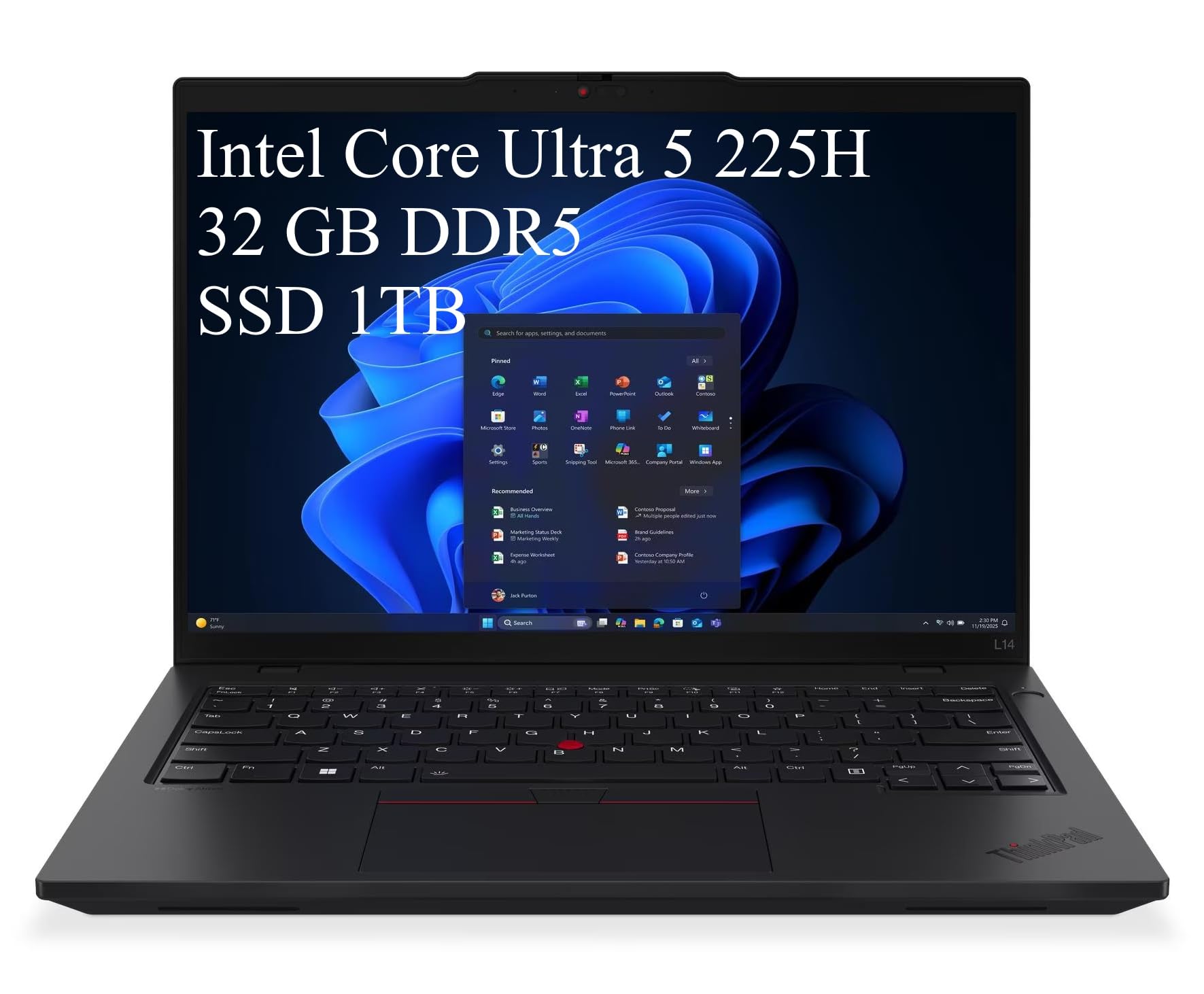 Lenovo ThinkPad L14 Gen 6 AI PC 14" WUXGA, Intel Core Ultra 5 225H, 32GB DDR5, SSD 1TB, Intel Arc 130T, Wi-Fi 6E, Windows 11 Pro