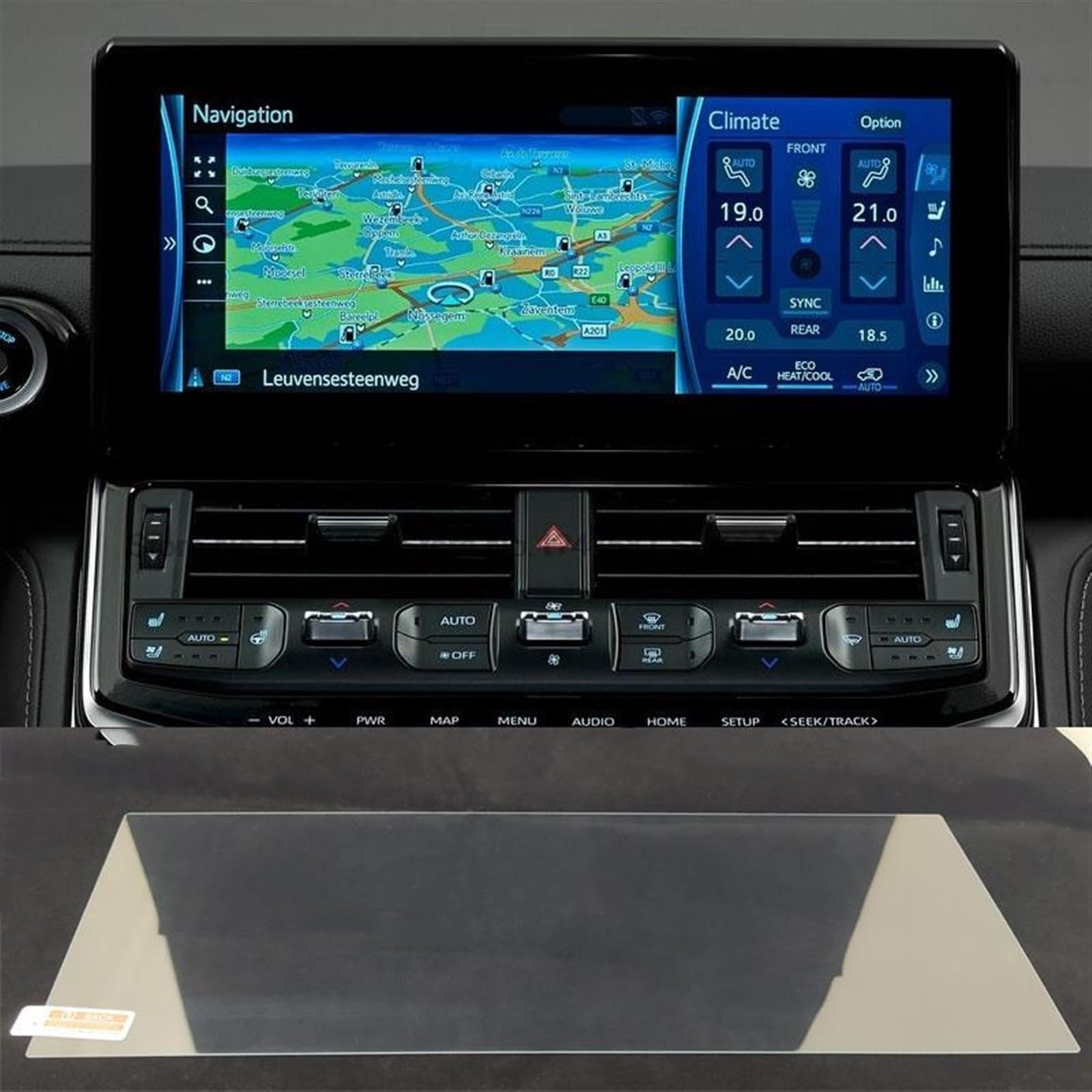 Tempered glass screen protector film For toyotas Land Cruiser LC300 2022 12.3 inch Car radio GPS Navigation Interior accessories