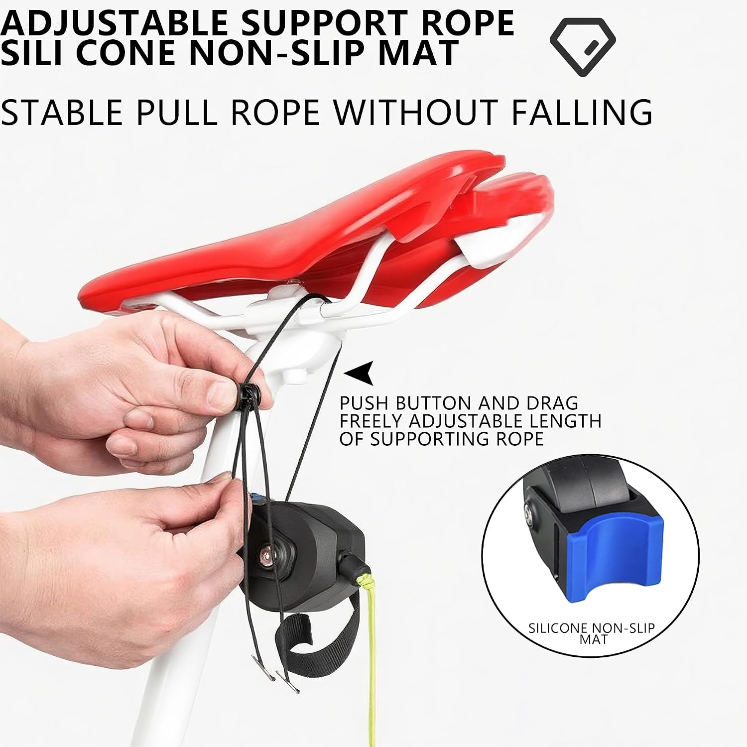Bike Tow Rope for Kids, Retractable MTB Assist Strap with Carabiner and Storage Bag, 2.3 m Bicycle Pull Line for Family Riding and Hill Support