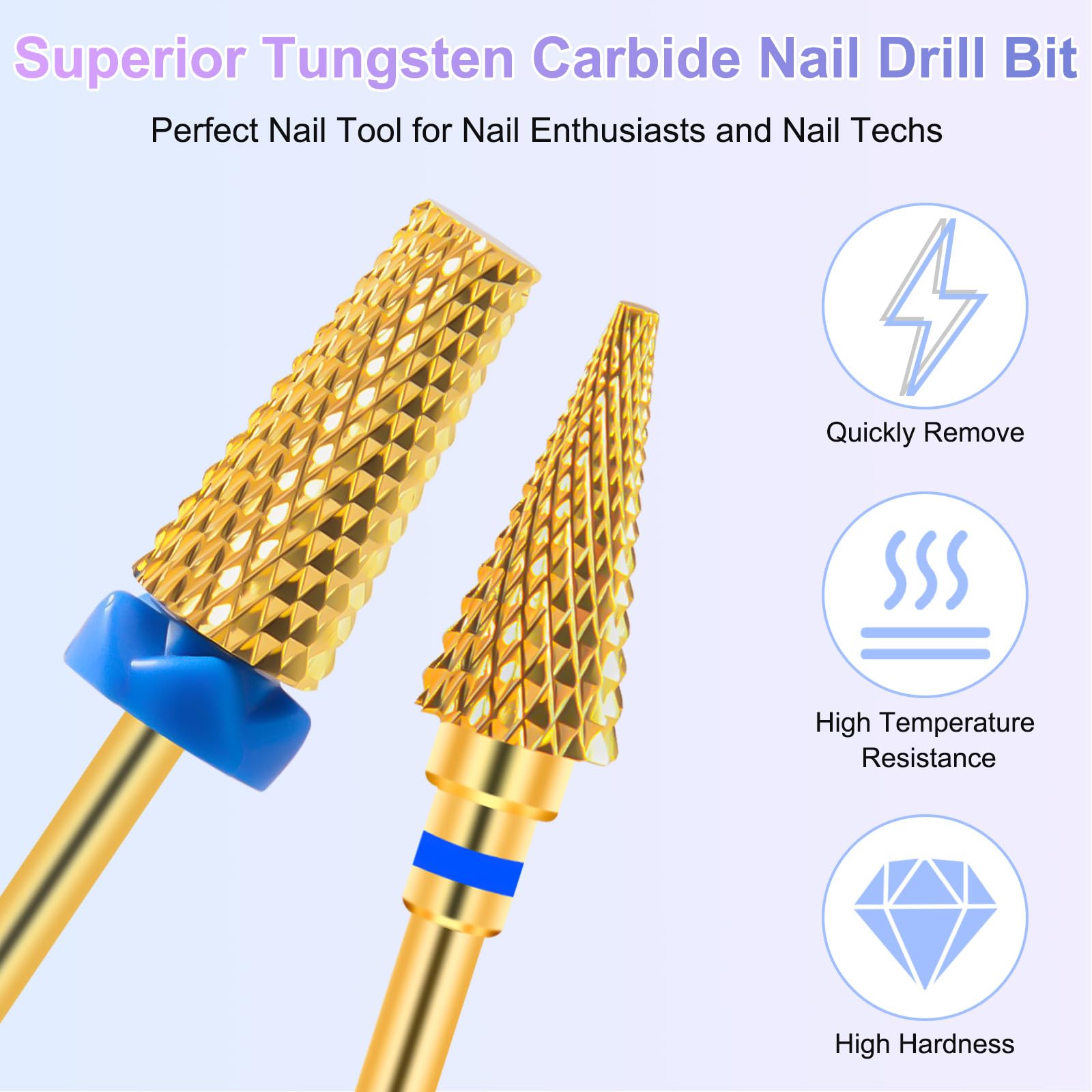 CGBE 2 Pezzi Punte Fresa Unghie, Punta Fresa Unghie Rimozione Gel, Acrilico, Cuticola, Carburo di Tungsteno, Forma Affusolato Barile/Pennino, Grana Media, Strumenti per Manicure Pedicure